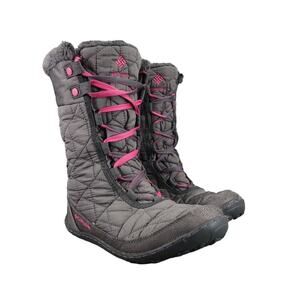 Columbia Shoes Youth 5 Boots Winter Snow Minx Waterproof Lace Up Insulated Grey